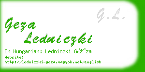 geza ledniczki business card